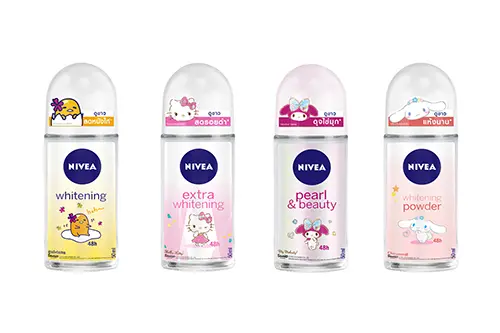 NIVEA x Sanrio Character Limited Edition ฟื้นฟูผิวใต้วงแขนด้วยโรลออนสุดคิ้วท์ 4 แบบ 4 ความน่ารัก