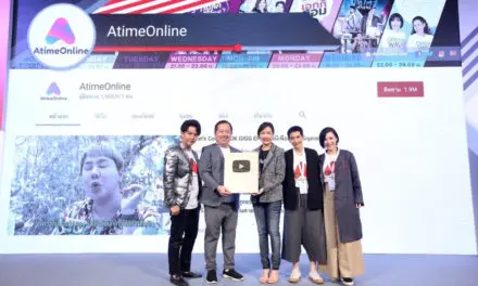 AtimeOnline คว้ารางวัล Youtube Gold Button (ช่องที่มีผู้ติดตาม มากกว่า 1 ล้านคน) จากงาน Youtube Day 2019