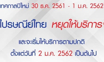 ไปรษณีย์ไทย แจ้งปิดให้บริการในช่วงวันหยุดเทศกาลปีใหม่