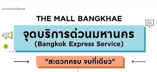 เดอะมอลล์ ช้อปปิ้งเซ็นเตอร์ เปิด “จุดบริการด่วนมหานคร” (Bangkok Express Service) เพิ่มความสะดวกสบายแก่ลูกค้าย่านบางแคและพื้นที่ใกล้เคียง